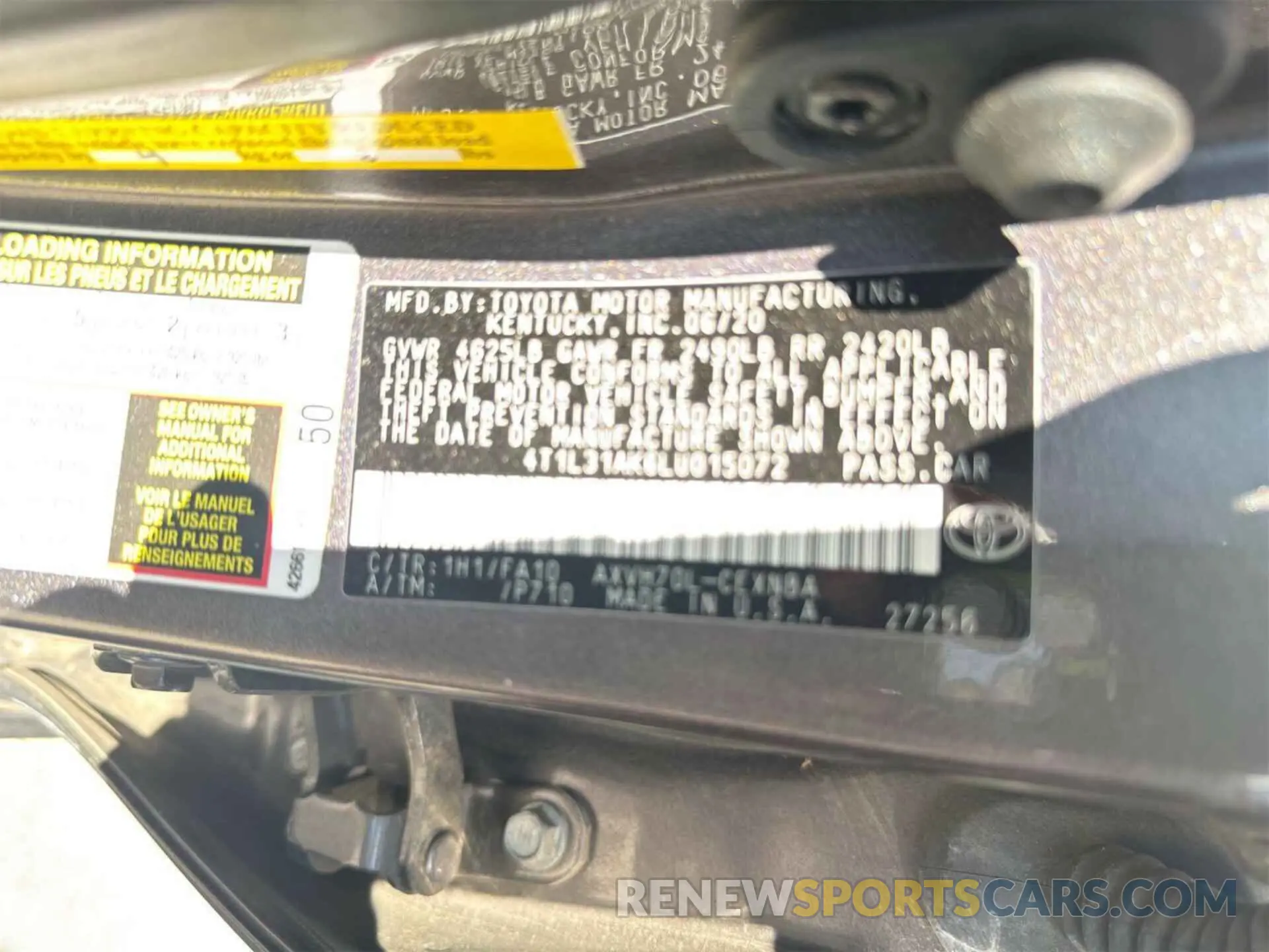 9 fotografías del automóvil dañado 4T1L31AK6LU015072 TOYOTA CAMRY 2020