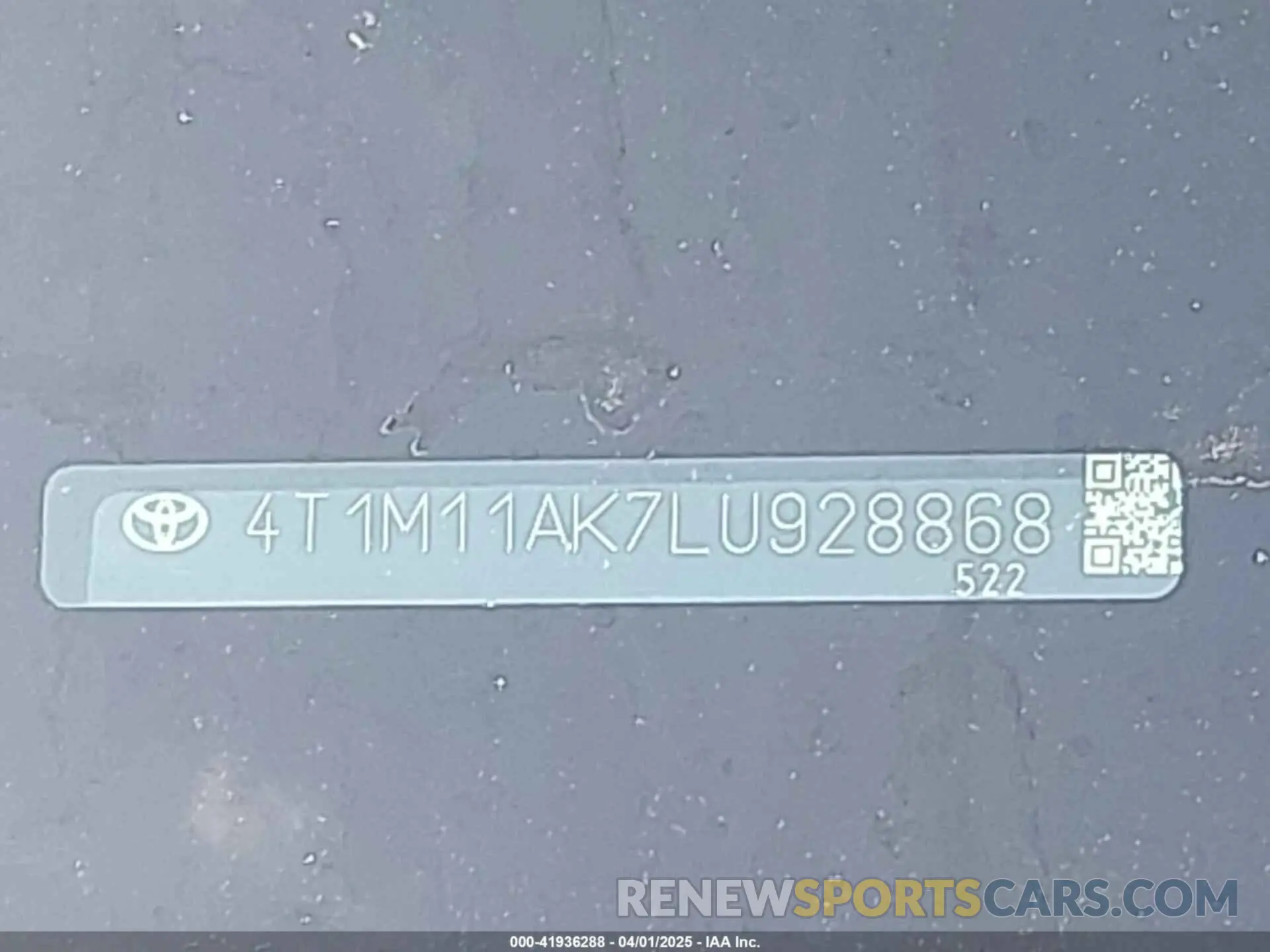 9 fotografías del automóvil dañado 4T1M11AK7LU928868 TOYOTA CAMRY 2020