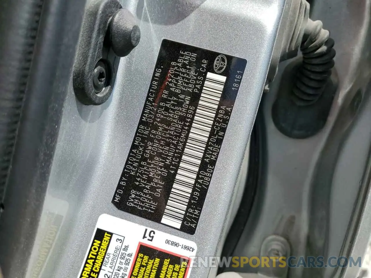 13 fotografías del automóvil dañado 4T1C11AK6MU444896 TOYOTA CAMRY 2021