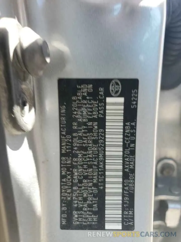 13 fotografías del automóvil dañado 4T1C11AK9MU529229 TOYOTA CAMRY 2021