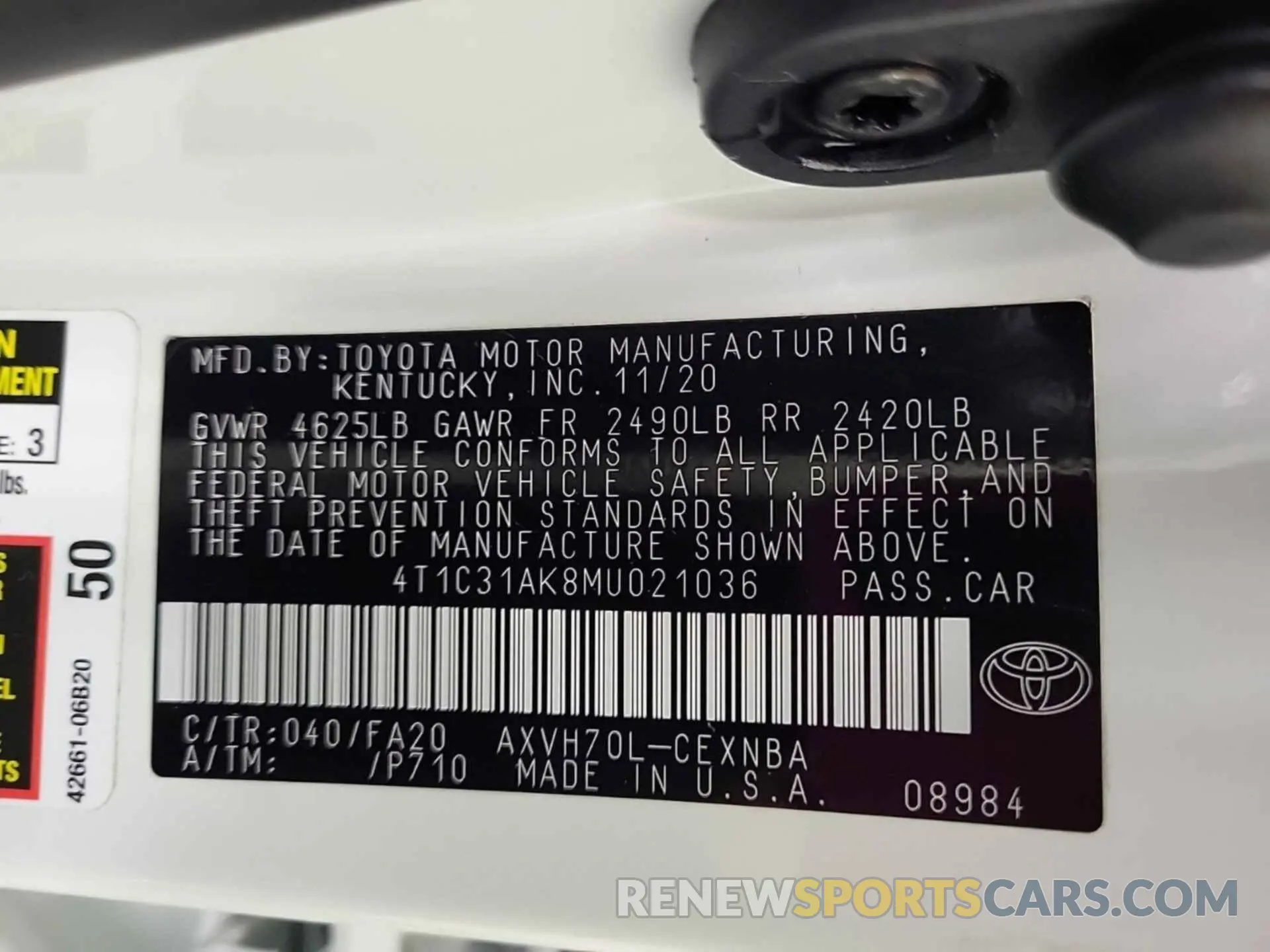 16 fotografías del automóvil dañado 4T1C31AK8MU021036 TOYOTA CAMRY 2021