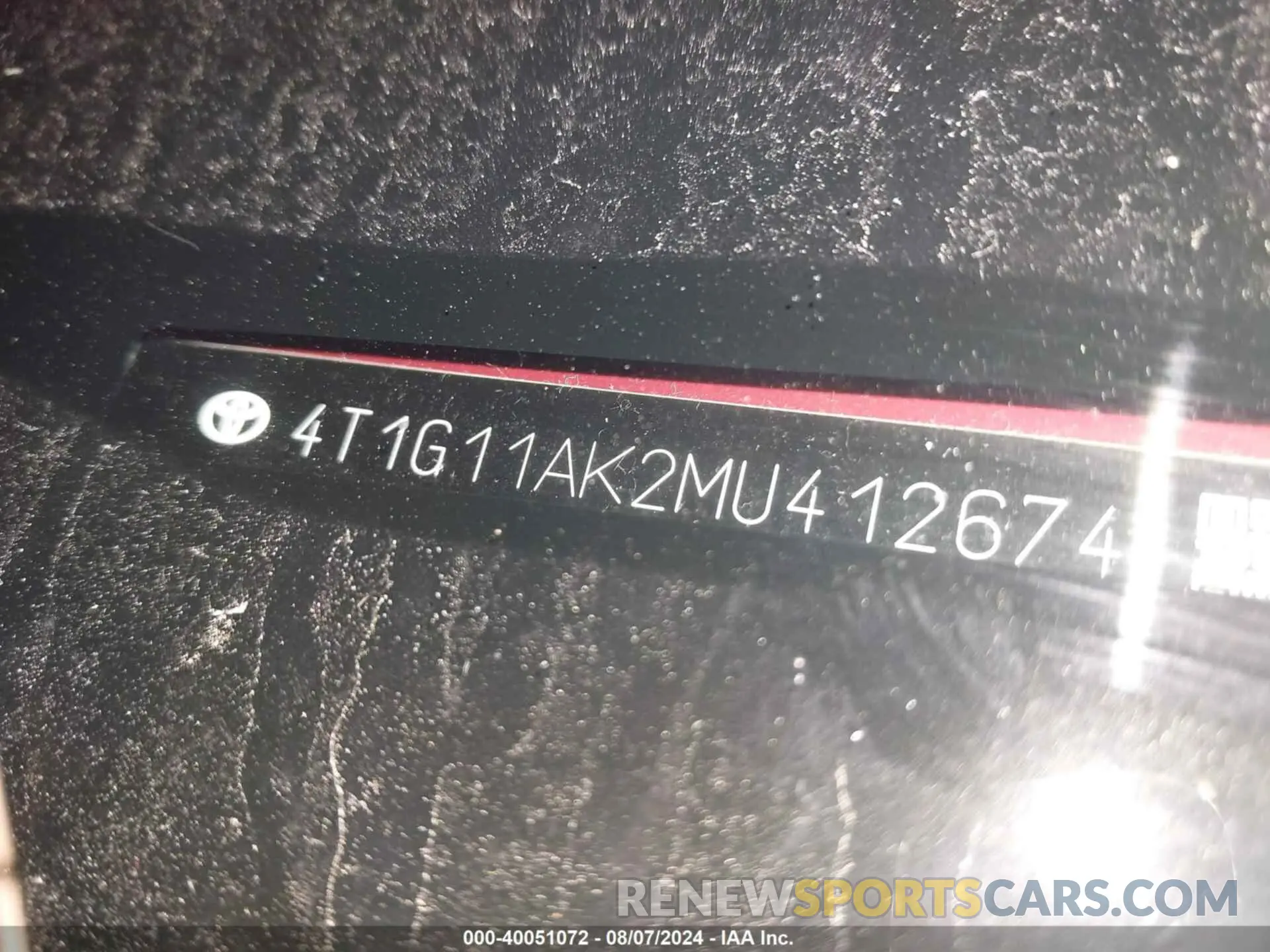 9 fotografías del automóvil dañado 4T1G11AK2MU412674 TOYOTA CAMRY 2021