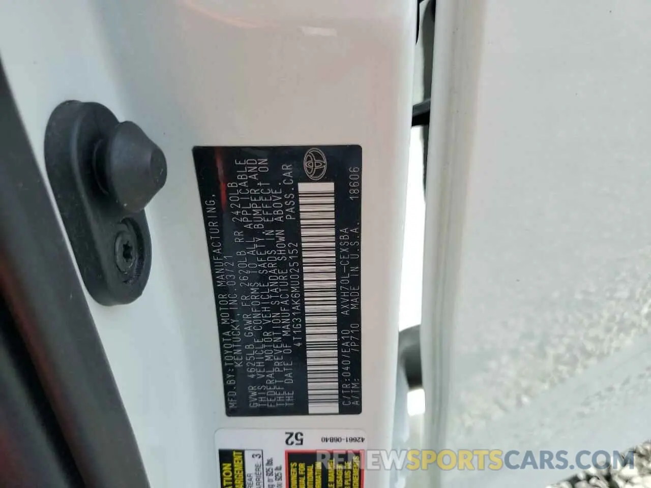 14 fotografías del automóvil dañado 4T1G31AK6MU025152 TOYOTA CAMRY 2021