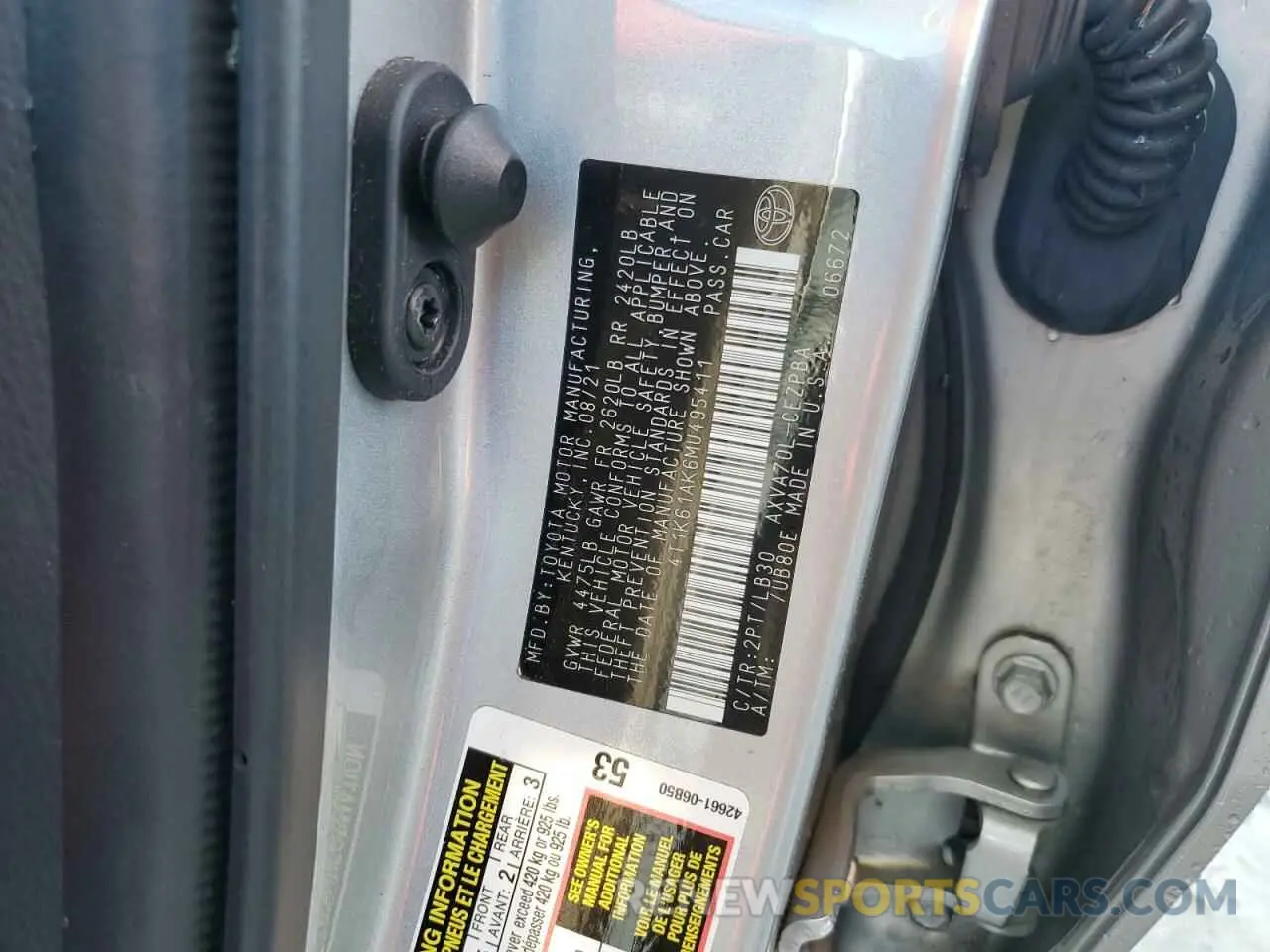 13 fotografías del automóvil dañado 4T1K61AK6MU495411 TOYOTA CAMRY 2021