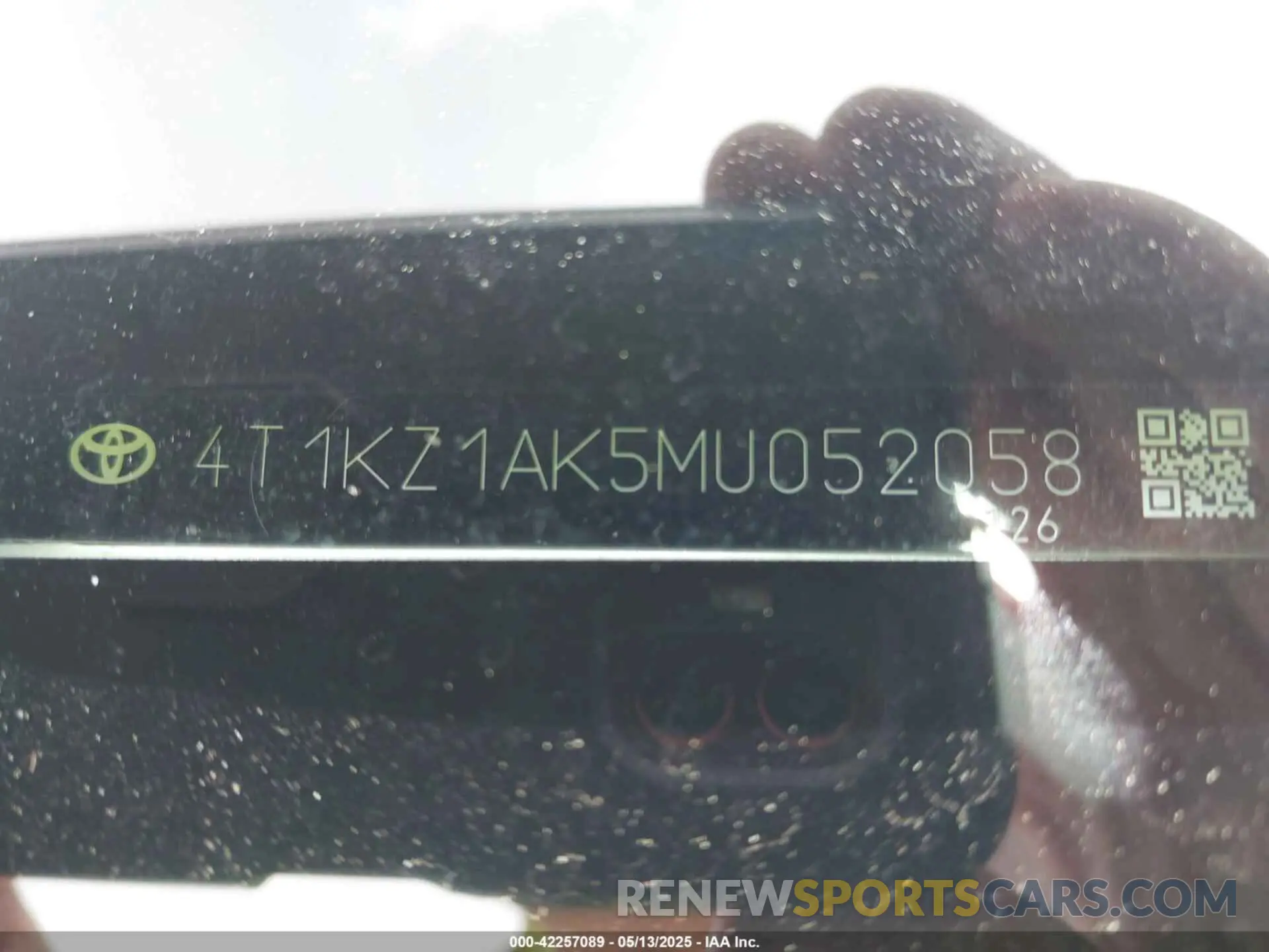 9 fotografías del automóvil dañado 4T1KZ1AK5MU052058 TOYOTA CAMRY 2021