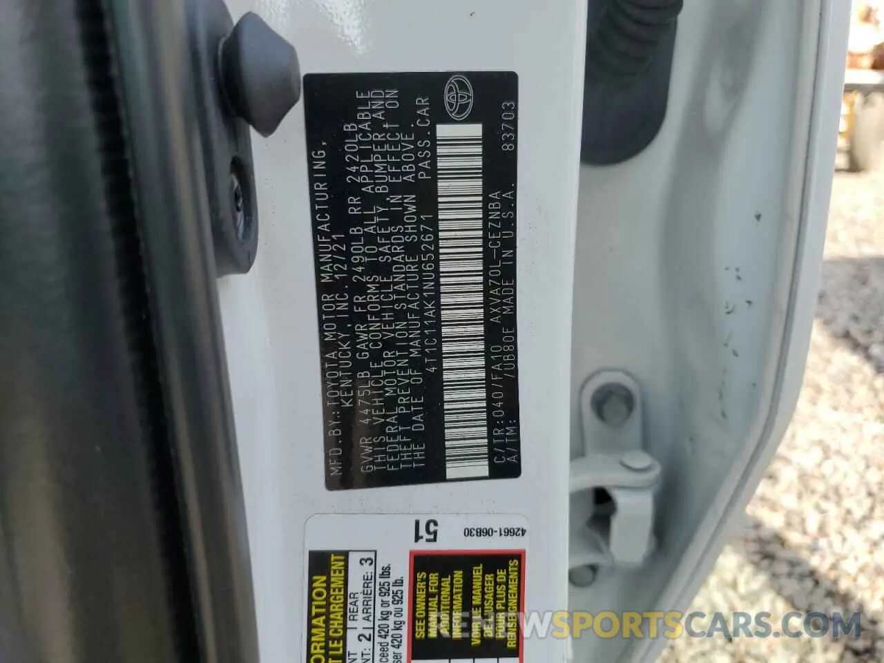 13 fotografías del automóvil dañado 4T1C11AK1NU652671 TOYOTA CAMRY 2022
