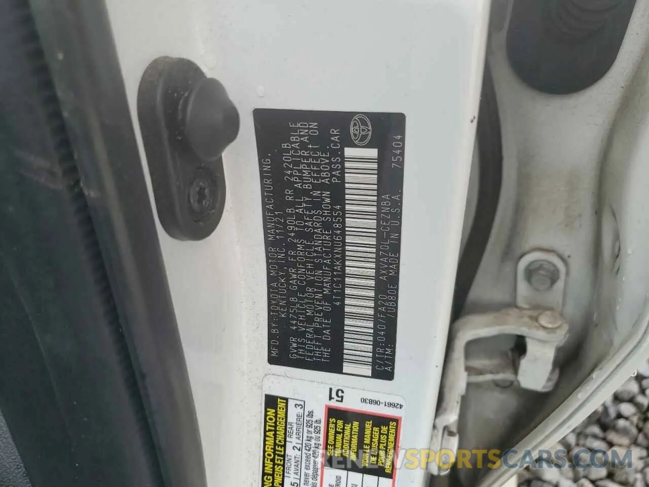 13 fotografías del automóvil dañado 4T1C11AKXNU648554 TOYOTA CAMRY 2022