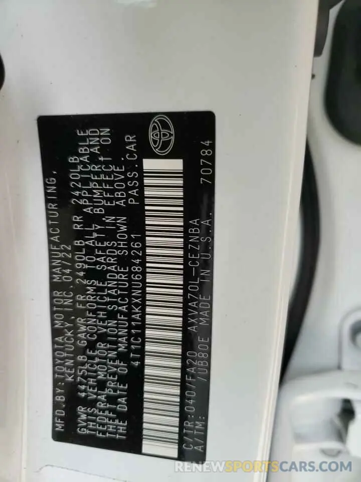 13 fotografías del automóvil dañado 4T1C11AKXNU684261 TOYOTA CAMRY 2022