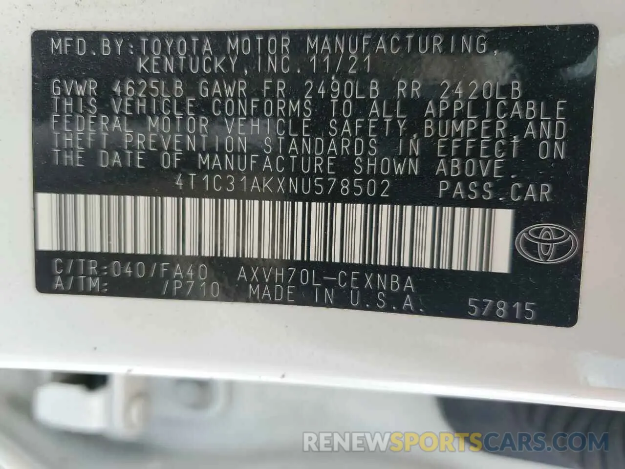13 fotografías del automóvil dañado 4T1C31AKXNU578502 TOYOTA CAMRY 2022