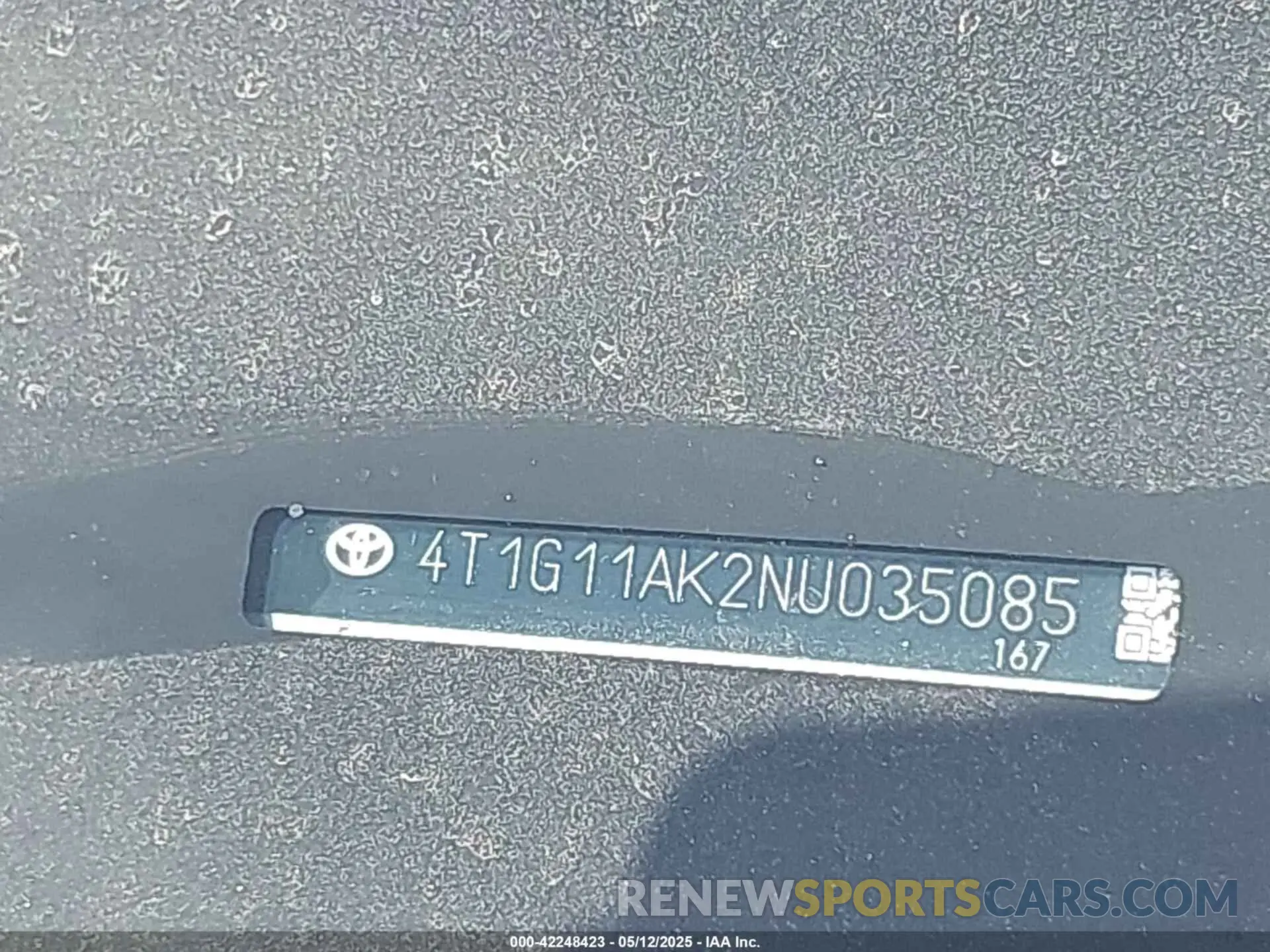 9 fotografías del automóvil dañado 4T1G11AK2NU035085 TOYOTA CAMRY 2022