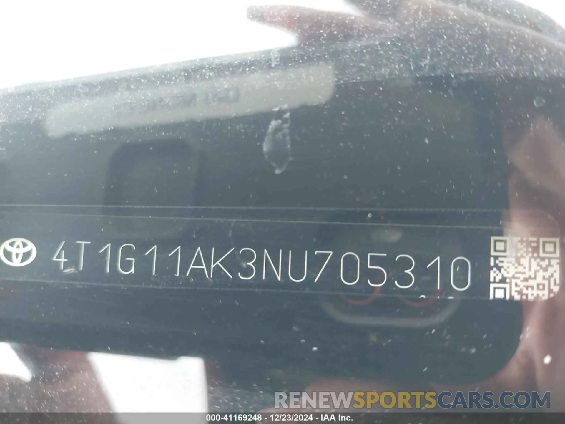 9 fotografías del automóvil dañado 4T1G11AK3NU705310 TOYOTA CAMRY 2022