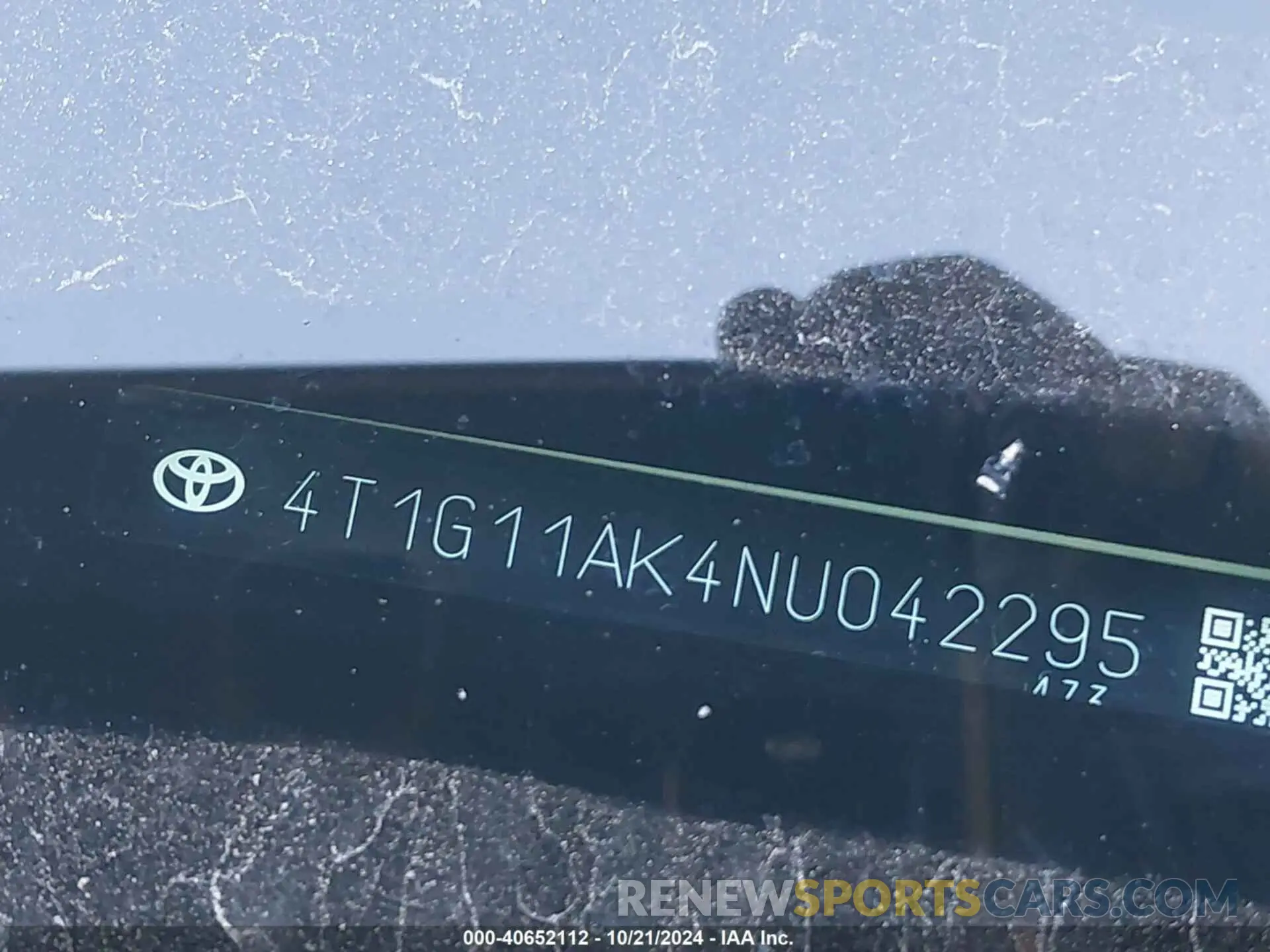 9 fotografías del automóvil dañado 4T1G11AK4NU042295 TOYOTA CAMRY 2022