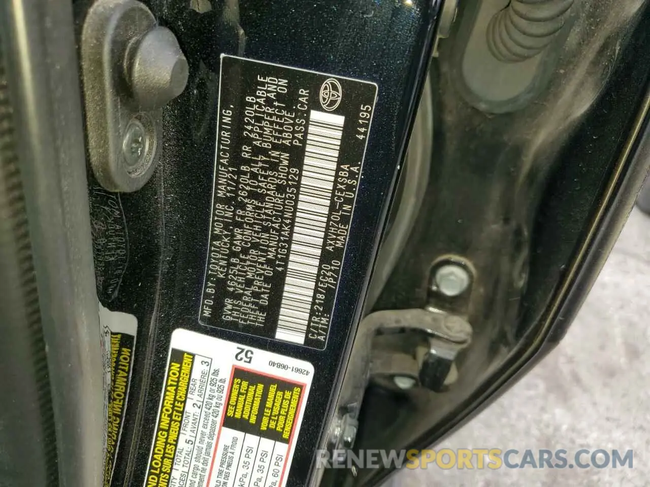 14 fotografías del automóvil dañado 4T1G31AK4NU035129 TOYOTA CAMRY 2022