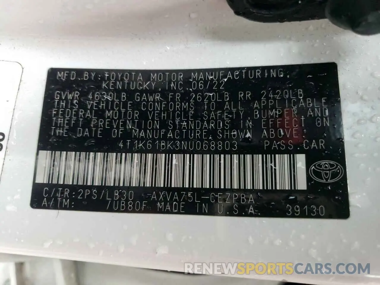 13 fotografías del automóvil dañado 4T1K61BK3NU068803 TOYOTA CAMRY 2022