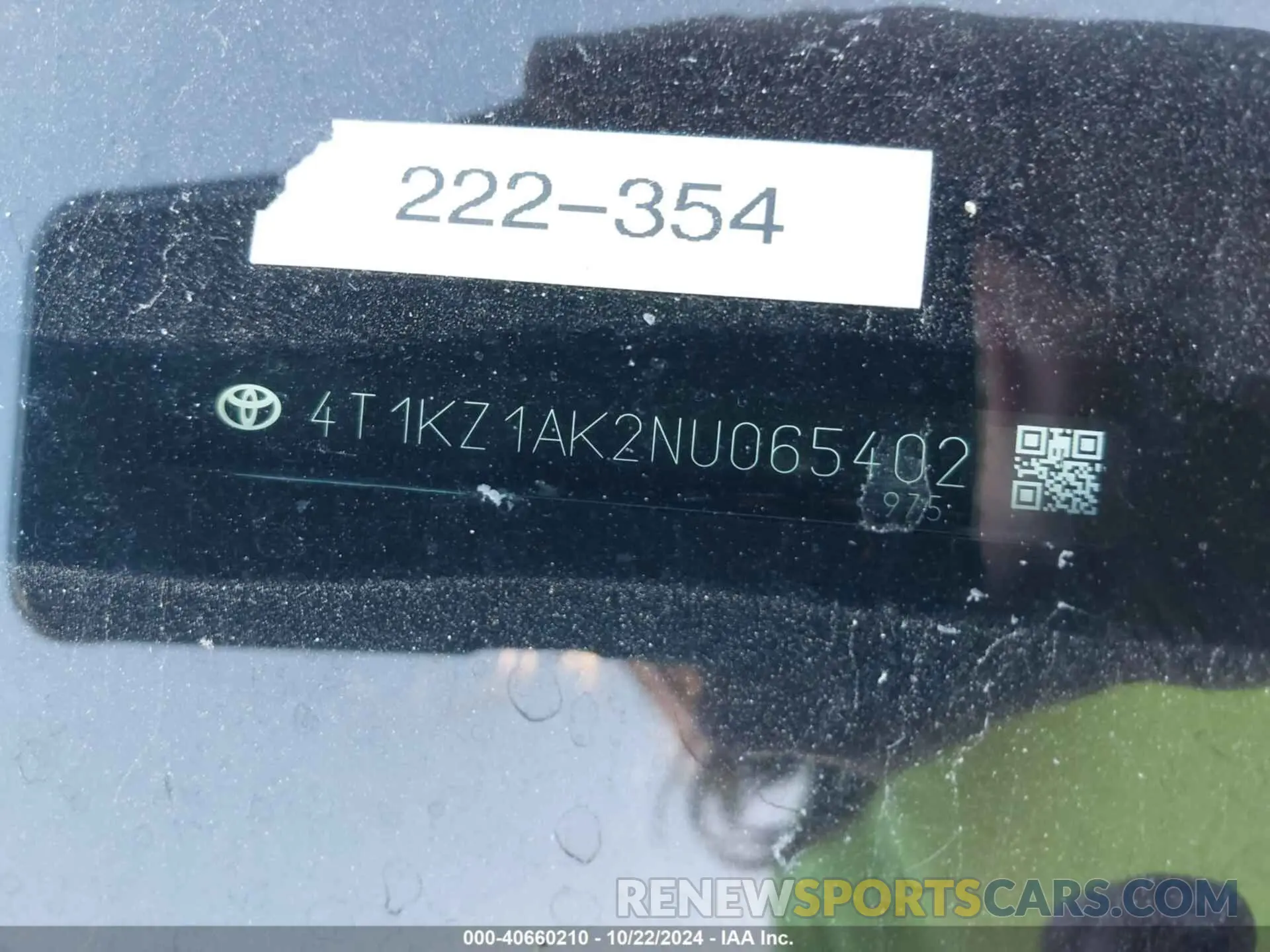 9 fotografías del automóvil dañado 4T1KZ1AK2NU065402 TOYOTA CAMRY 2022
