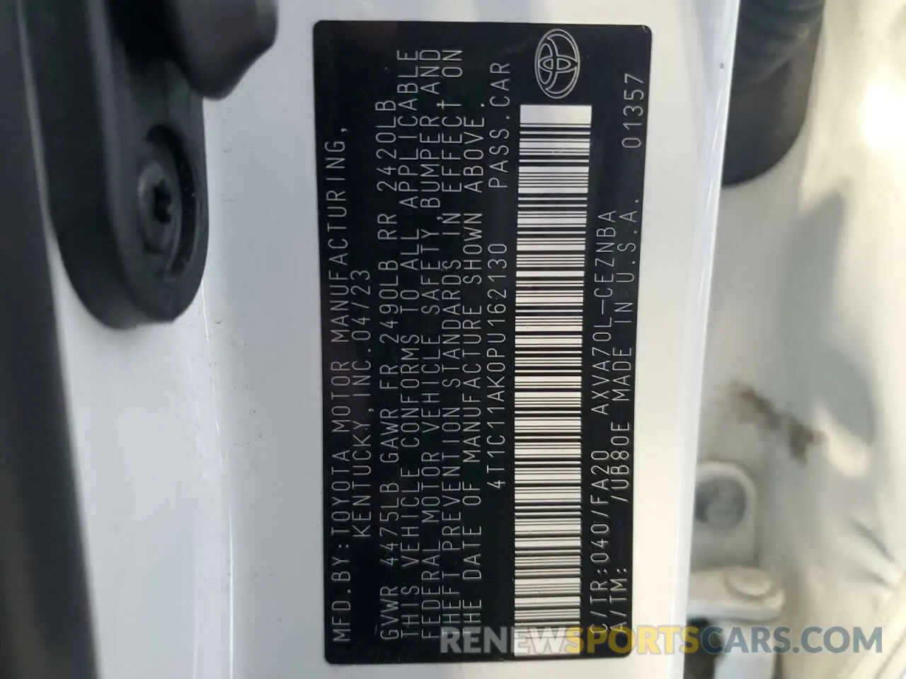 13 fotografías del automóvil dañado 4T1C11AK0PU162130 TOYOTA CAMRY 2023