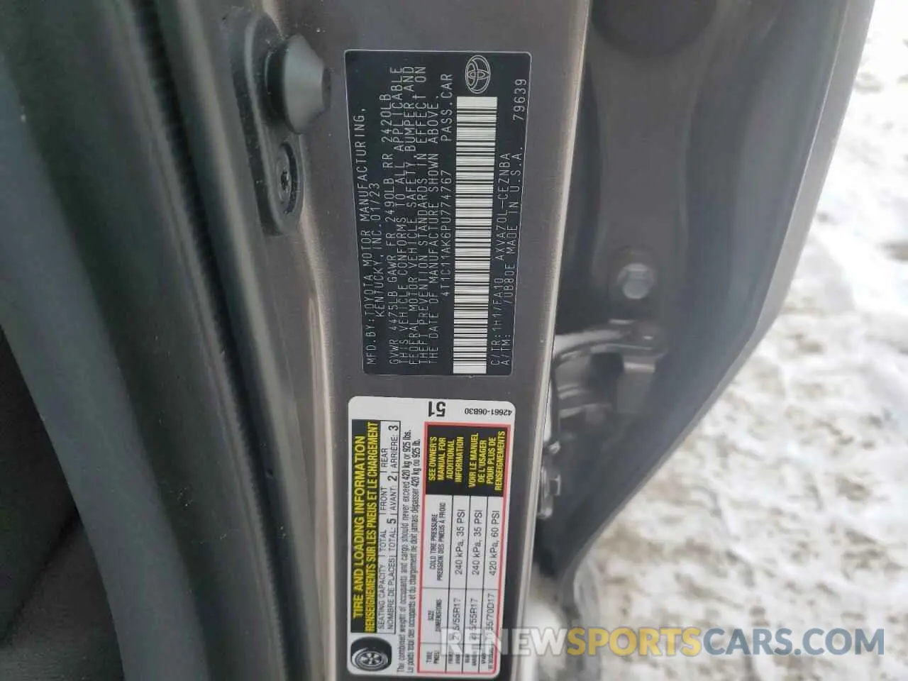 12 fotografías del automóvil dañado 4T1C11AK6PU774767 TOYOTA CAMRY 2023