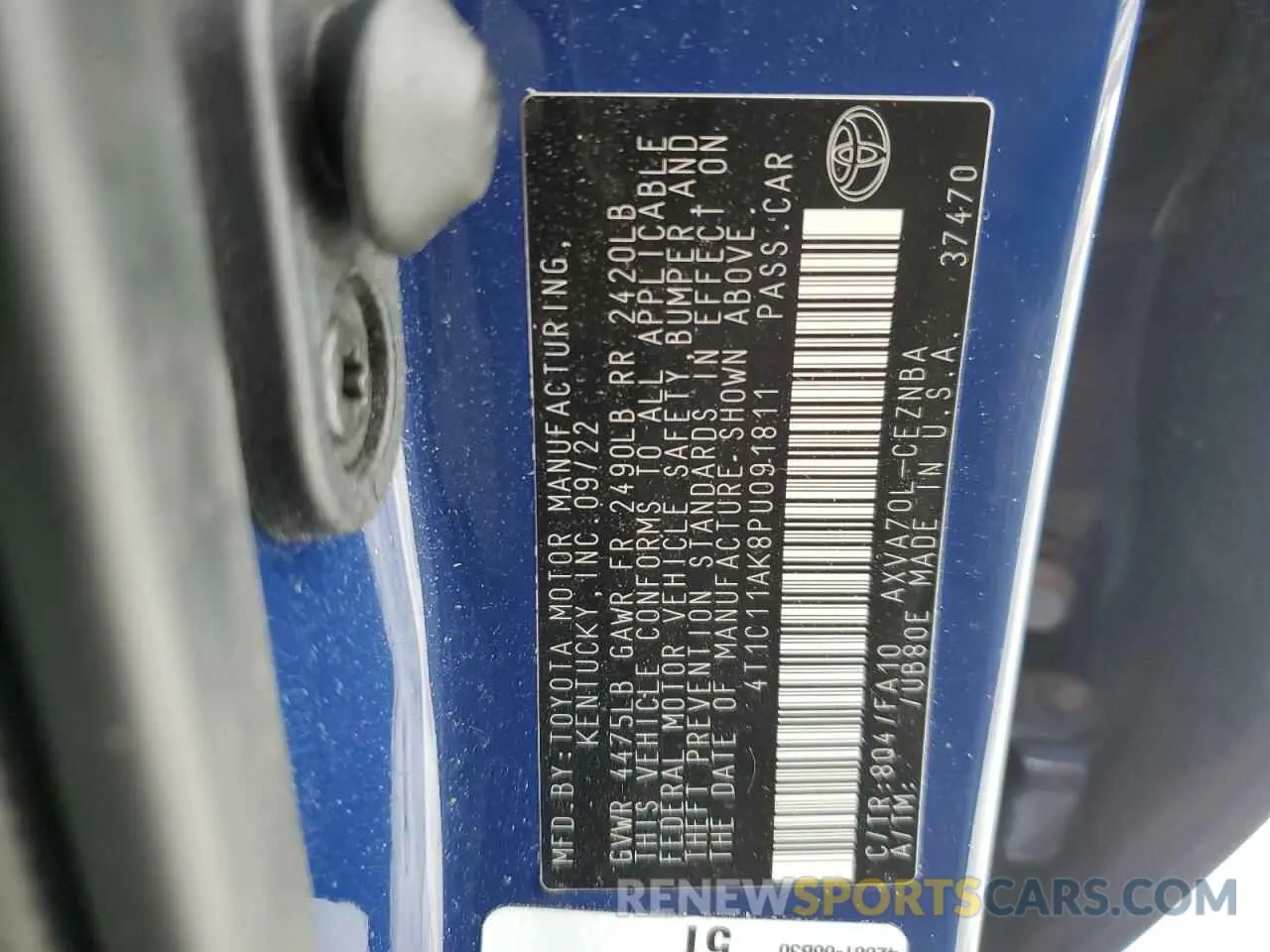 13 fotografías del automóvil dañado 4T1C11AK8PU091811 TOYOTA CAMRY 2023