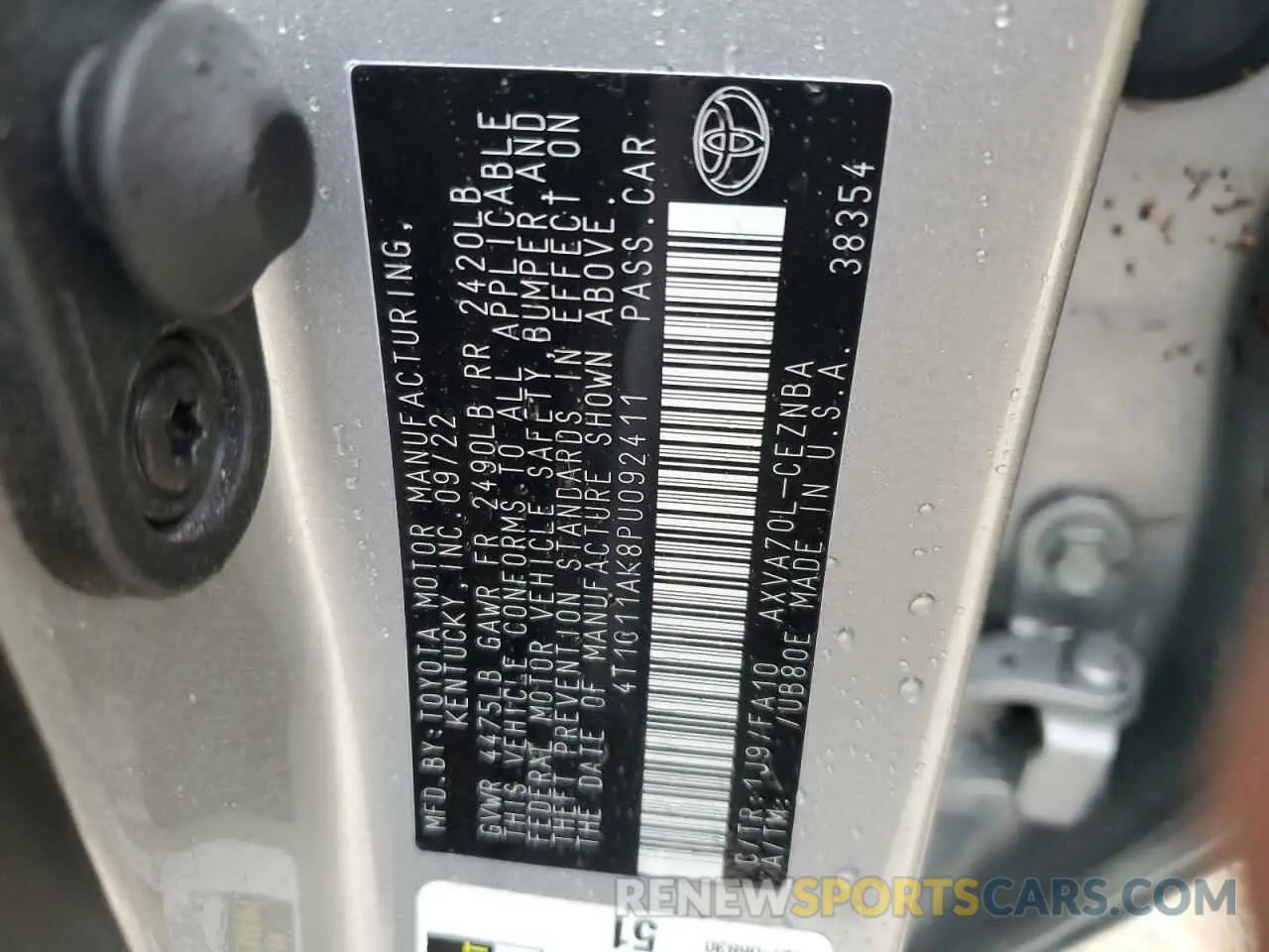 13 fotografías del automóvil dañado 4T1C11AK8PU092411 TOYOTA CAMRY 2023