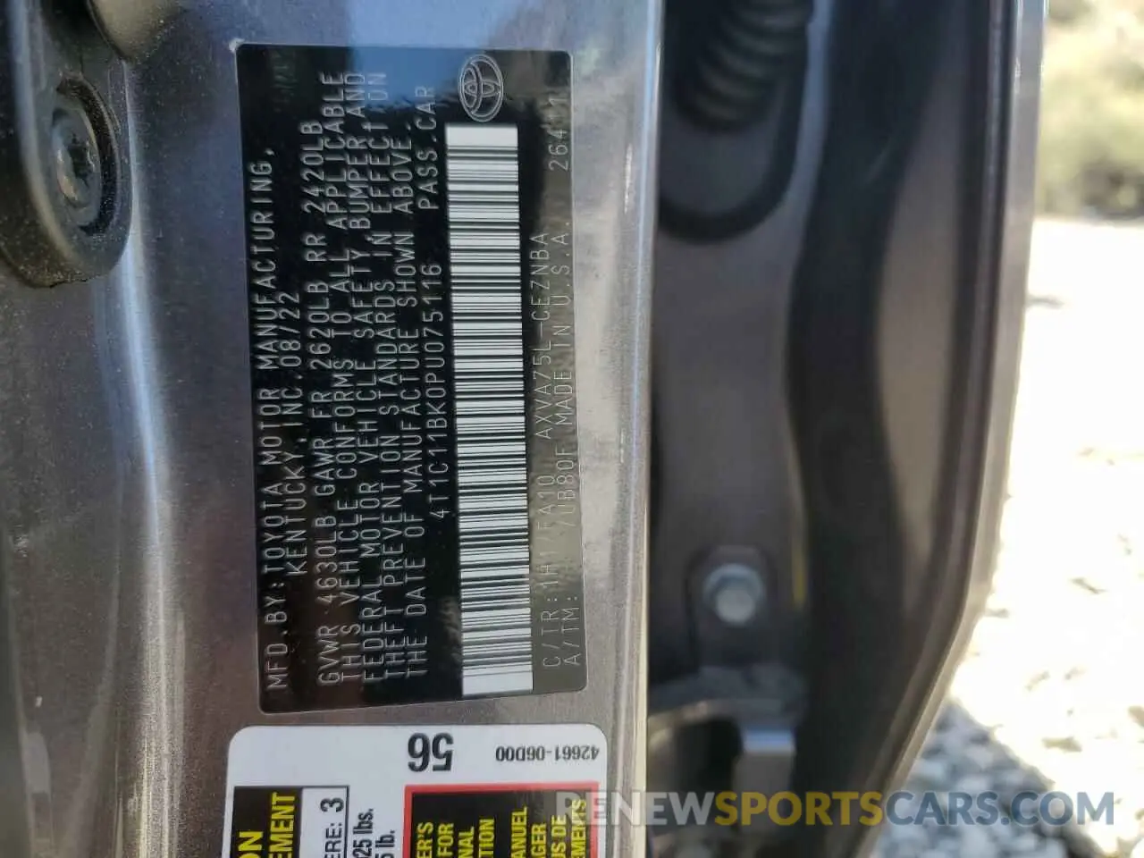 12 fotografías del automóvil dañado 4T1C11BK0PU075116 TOYOTA CAMRY 2023