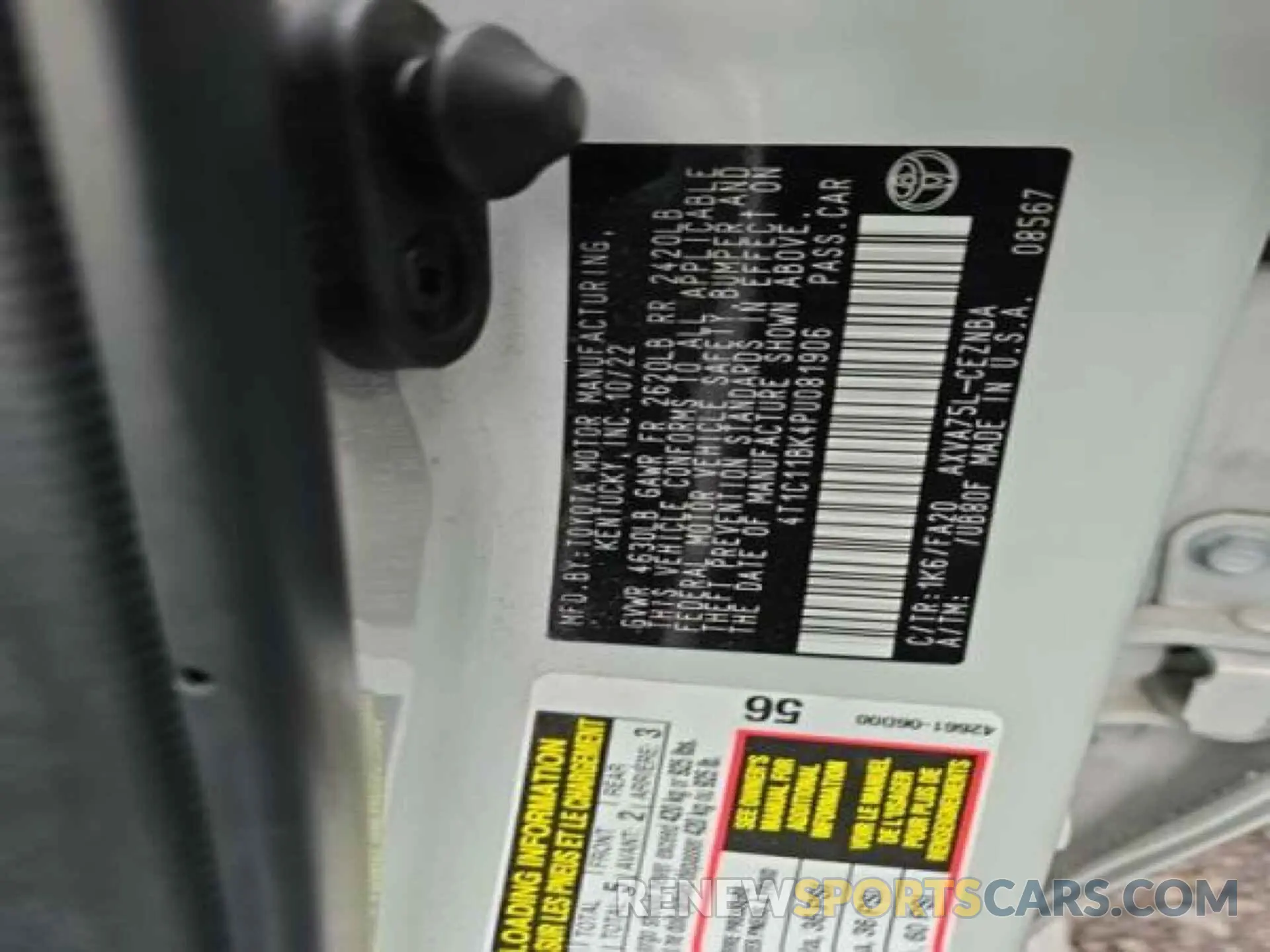 8 fotografías del automóvil dañado 4T1C11BK4PU081906 TOYOTA CAMRY 2023