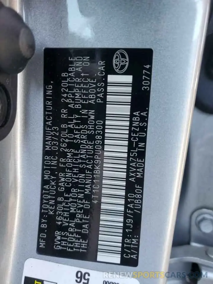 14 fotografías del automóvil dañado 4T1C11BK9PU098300 TOYOTA CAMRY 2023