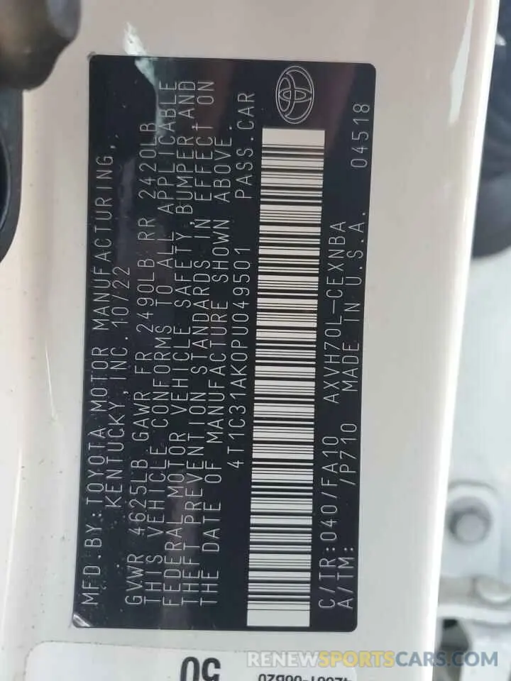 12 fotografías del automóvil dañado 4T1C31AK0PU049501 TOYOTA CAMRY 2023