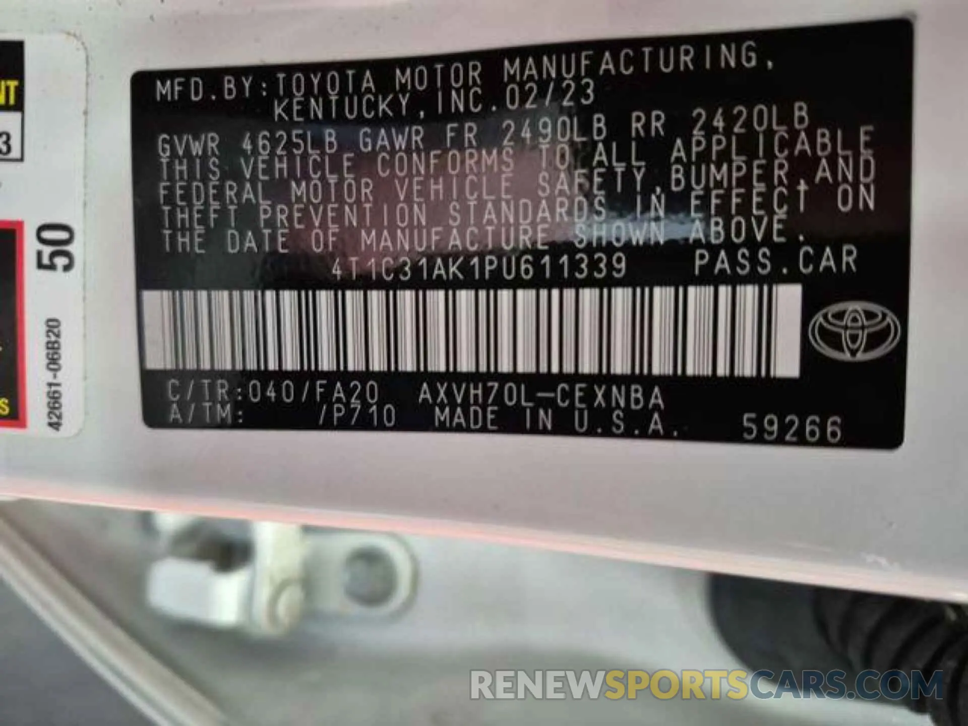 12 fotografías del automóvil dañado 4T1C31AK1PU611339 TOYOTA CAMRY 2023