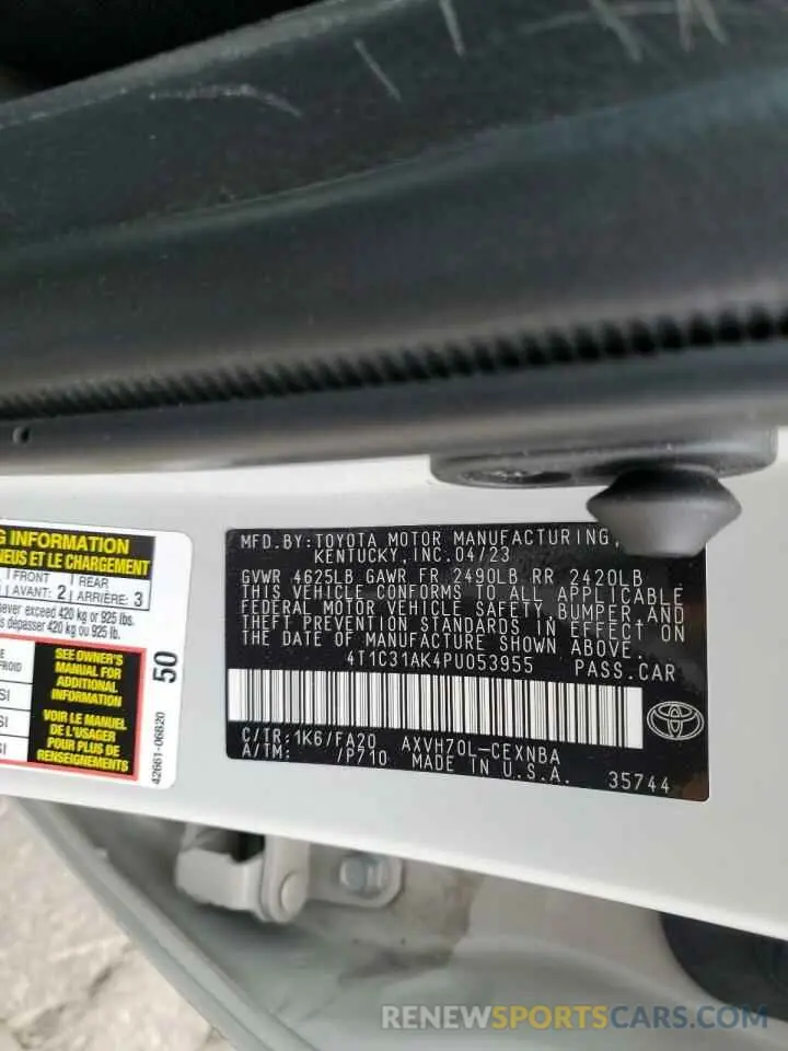 12 fotografías del automóvil dañado 4T1C31AK4PU053955 TOYOTA CAMRY 2023