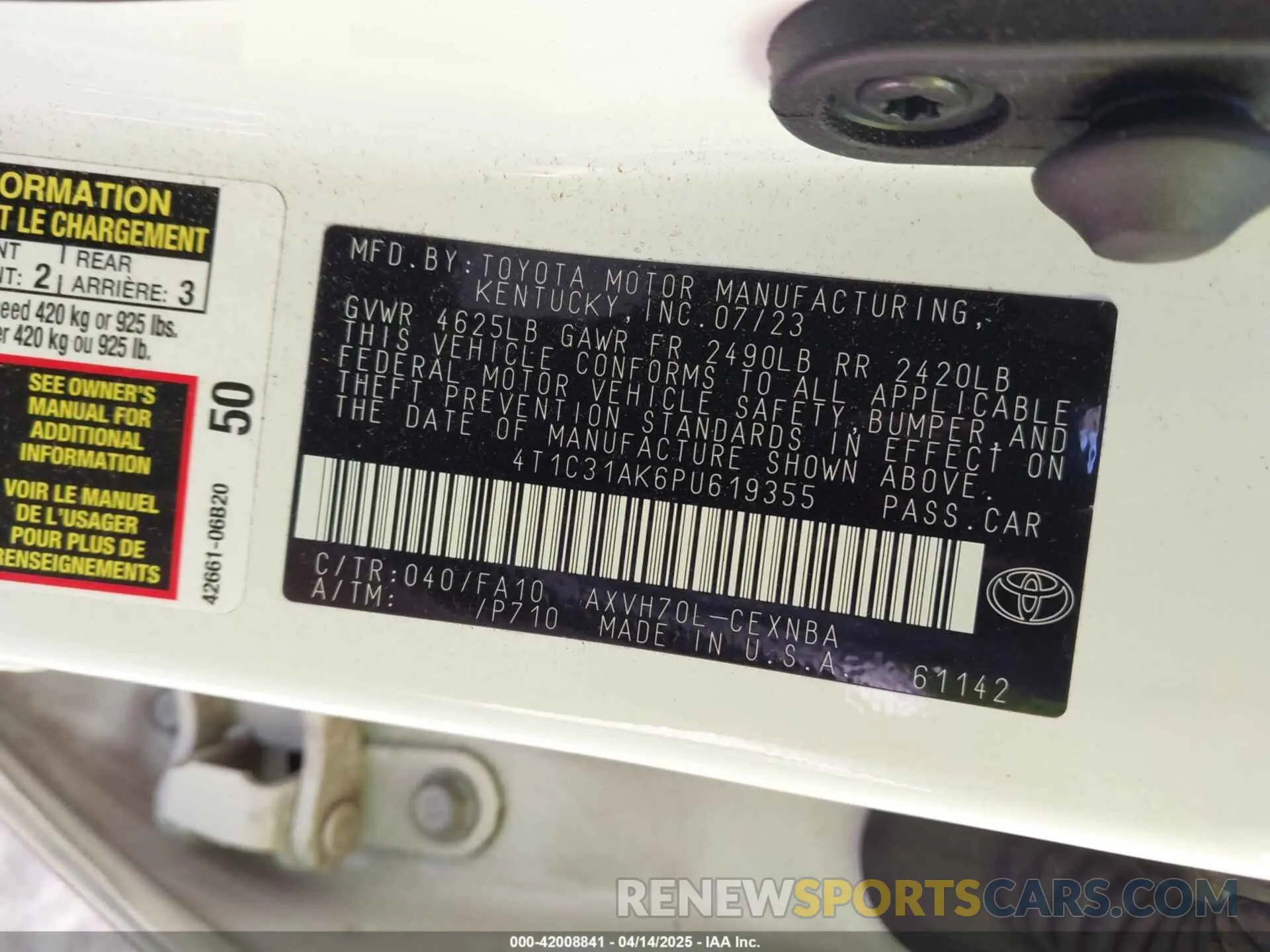 9 fotografías del automóvil dañado 4T1C31AK6PU619355 TOYOTA CAMRY 2023