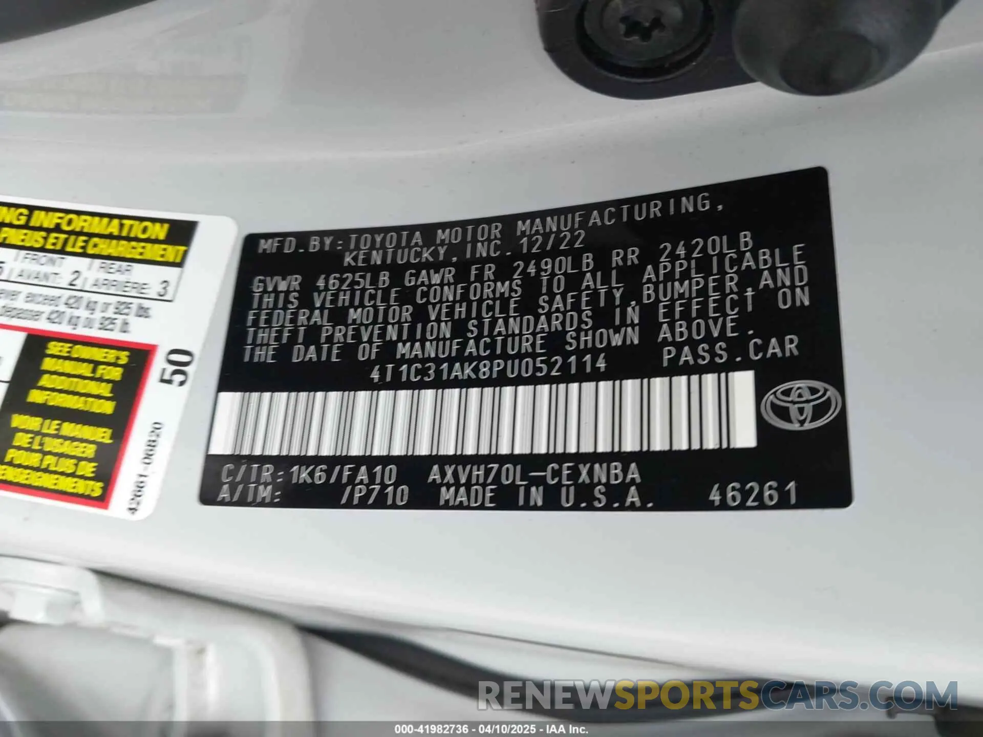 9 fotografías del automóvil dañado 4T1C31AK8PU052114 TOYOTA CAMRY 2023