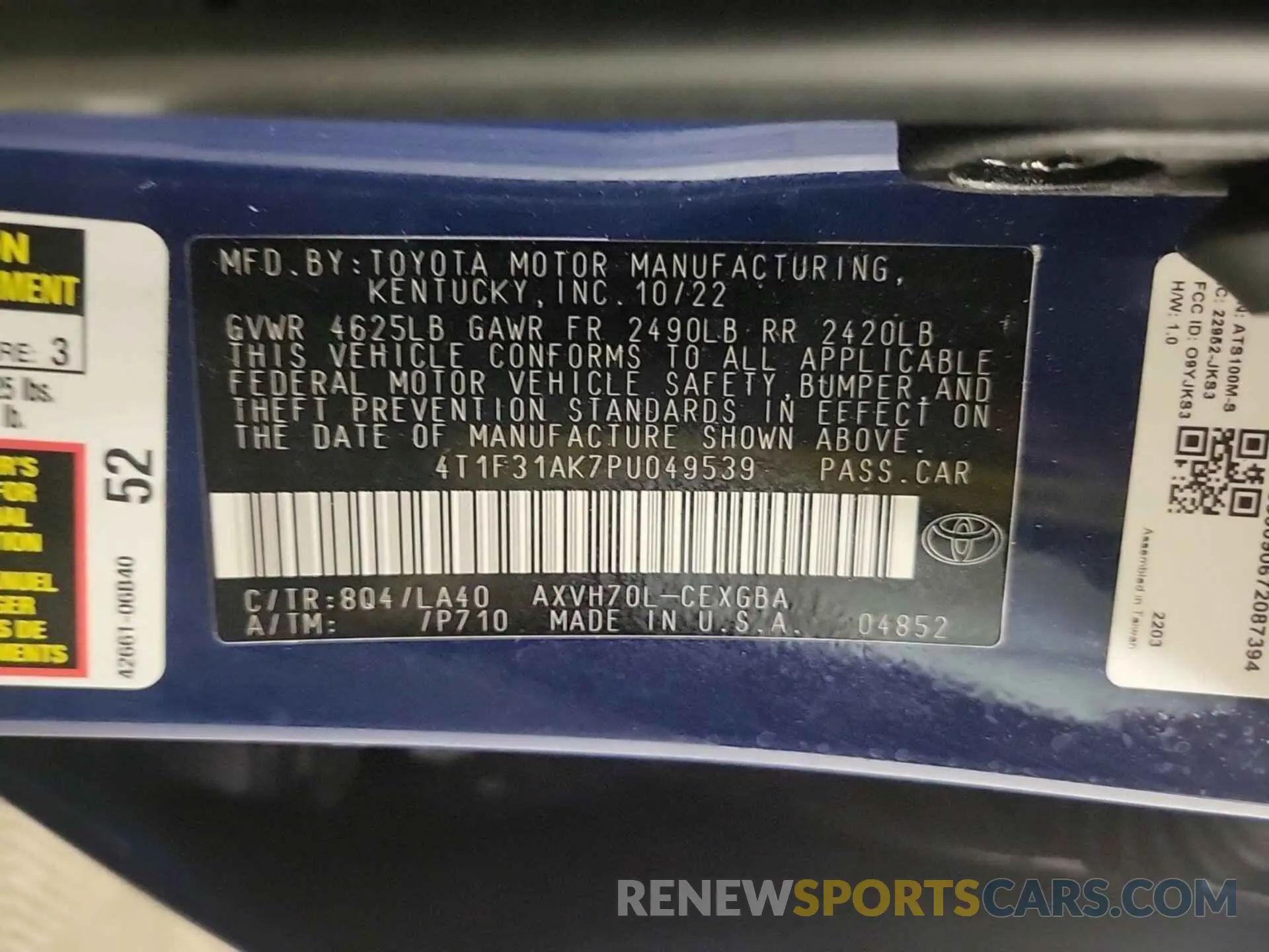 42 fotografías del automóvil dañado 4T1F31AK7PU049539 TOYOTA CAMRY 2023