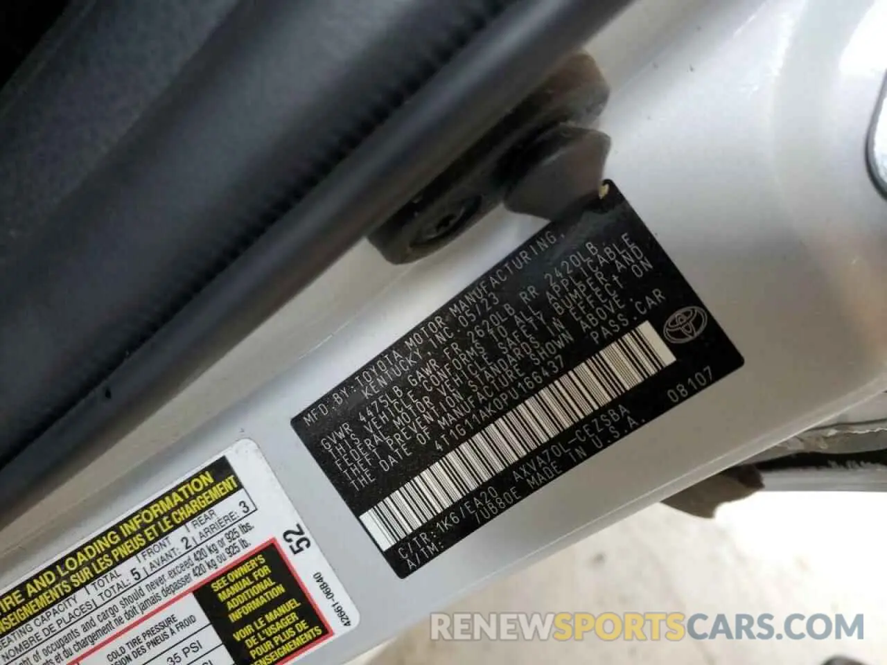 12 fotografías del automóvil dañado 4T1G11AK0PU166437 TOYOTA CAMRY 2023