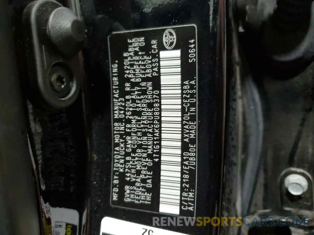 13 fotografías del automóvil dañado 4T1G11AK6PU808370 TOYOTA CAMRY 2023