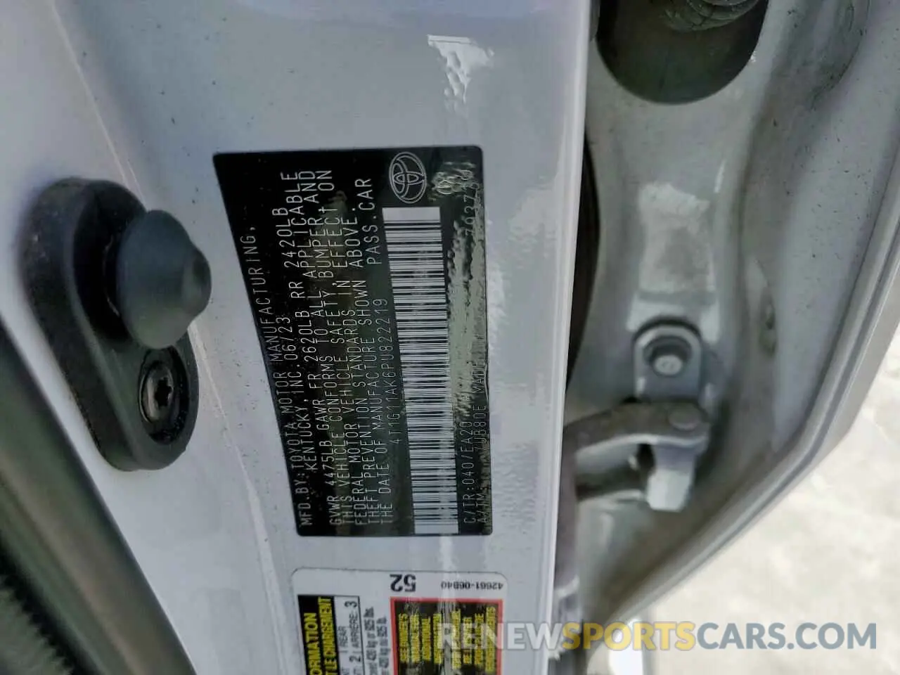 12 fotografías del automóvil dañado 4T1G11AK6PU822219 TOYOTA CAMRY 2023