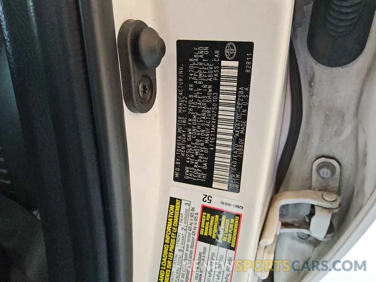 12 fotografías del automóvil dañado 4T1G11AKXPU750103 TOYOTA CAMRY 2023