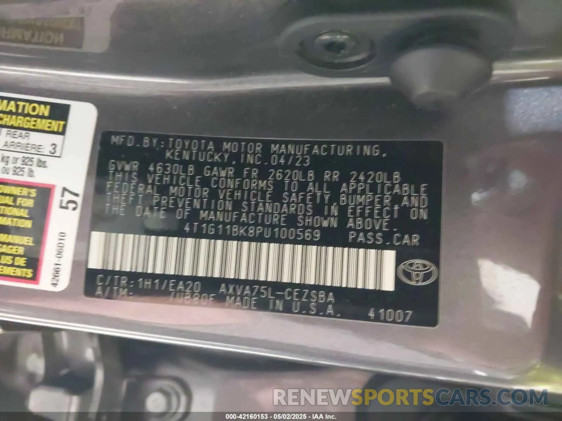 9 fotografías del automóvil dañado 4T1G11BK8PU100569 TOYOTA CAMRY 2023