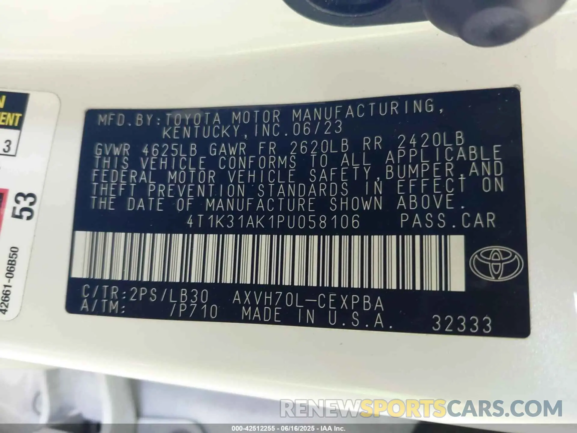9 fotografías del automóvil dañado 4T1K31AK1PU058106 TOYOTA CAMRY 2023