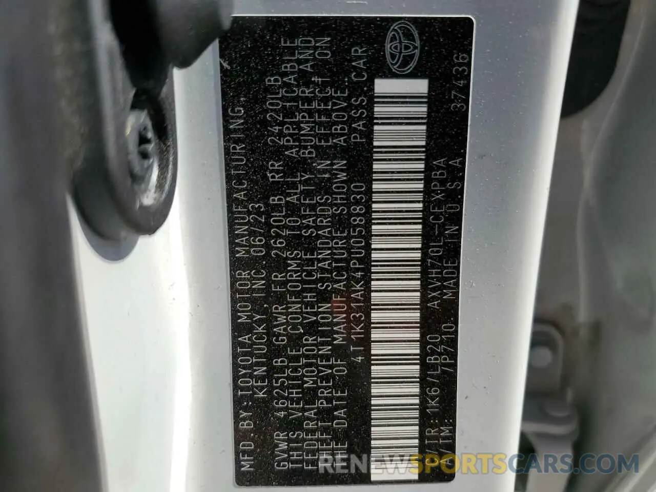 13 fotografías del automóvil dañado 4T1K31AK4PU058830 TOYOTA CAMRY 2023
