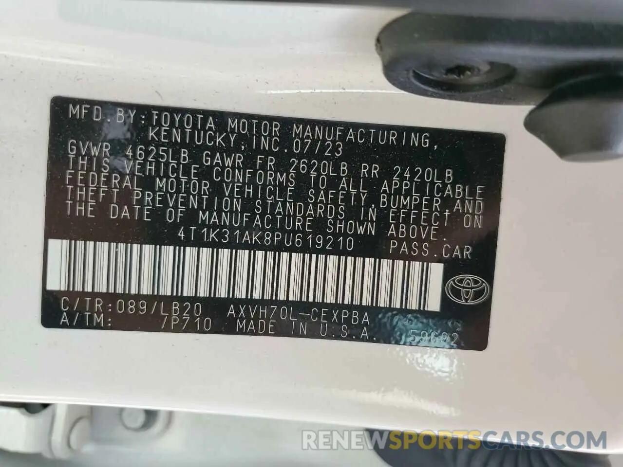 13 fotografías del automóvil dañado 4T1K31AK8PU619210 TOYOTA CAMRY 2023