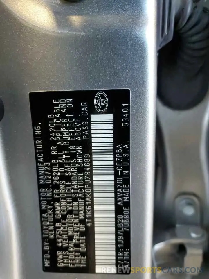 13 fotografías del automóvil dañado 4T1K61AK0PU784689 TOYOTA CAMRY 2023