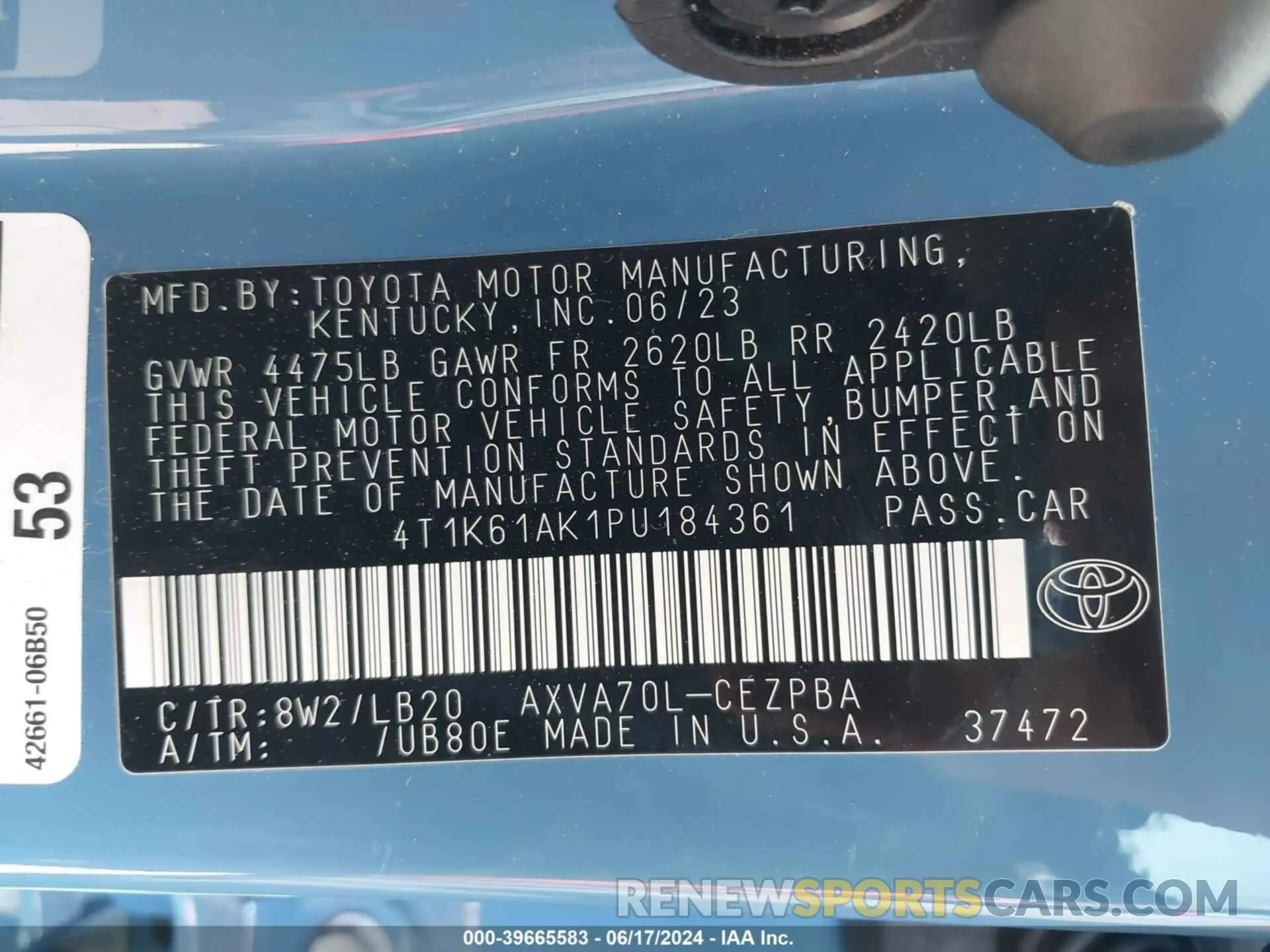 9 fotografías del automóvil dañado 4T1K61AK1PU184361 TOYOTA CAMRY 2023