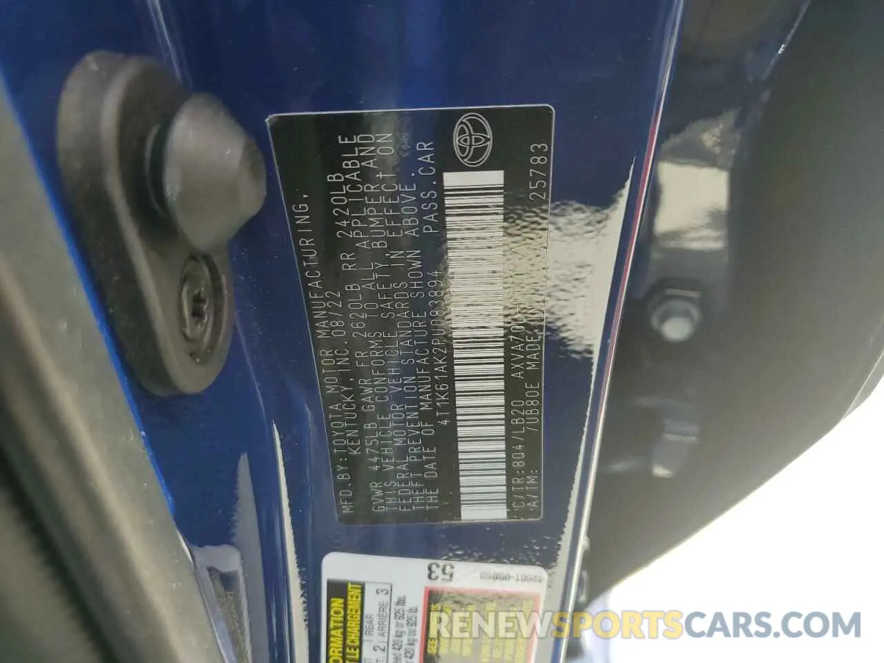 12 fotografías del automóvil dañado 4T1K61AK2PU083894 TOYOTA CAMRY 2023