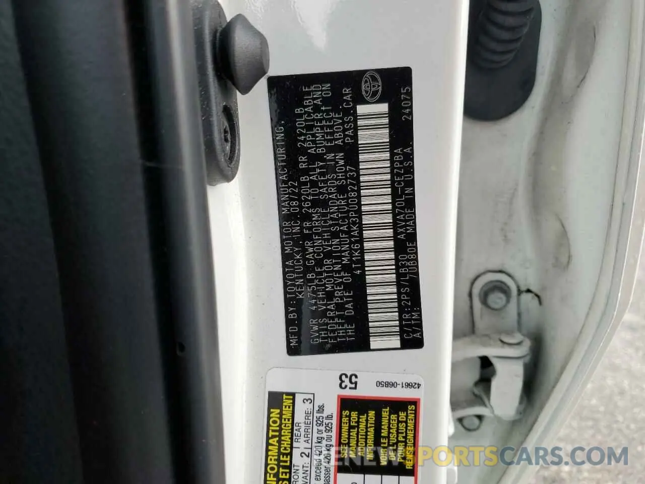 12 fotografías del automóvil dañado 4T1K61AK3PU082737 TOYOTA CAMRY 2023