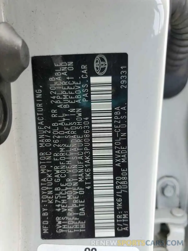 14 fotografías del automóvil dañado 4T1K61AK3PU086304 TOYOTA CAMRY 2023