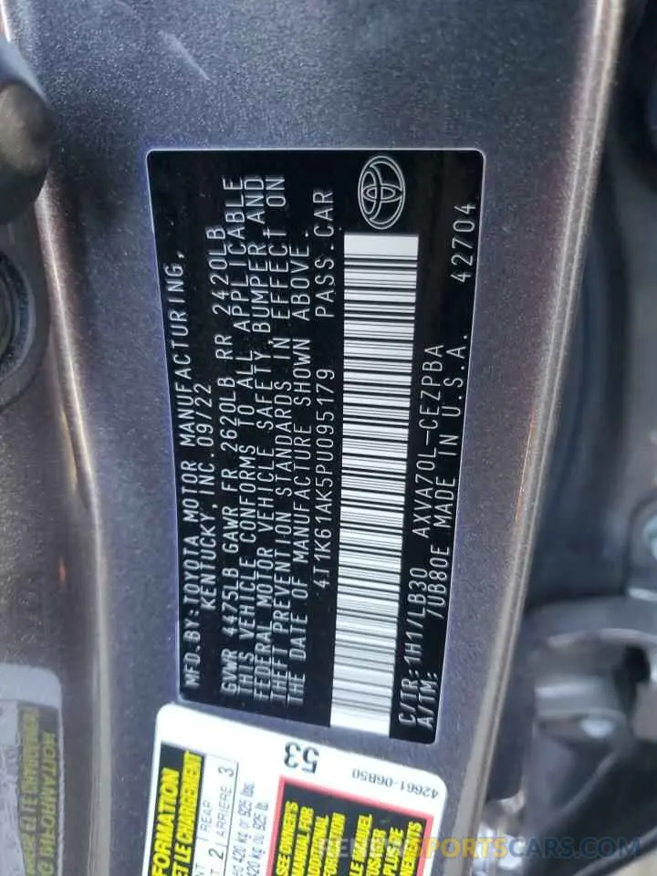 12 fotografías del automóvil dañado 4T1K61AK5PU095179 TOYOTA CAMRY 2023