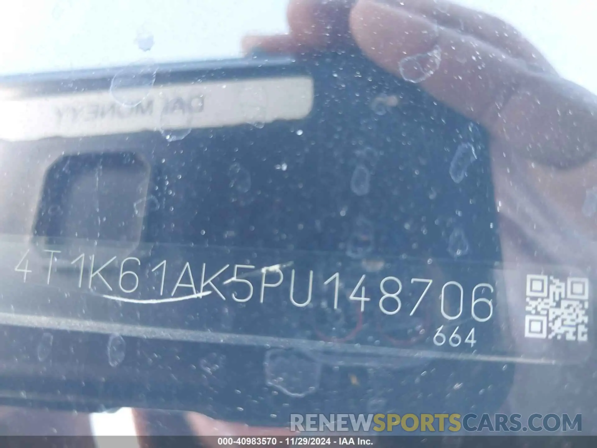 9 fotografías del automóvil dañado 4T1K61AK5PU148706 TOYOTA CAMRY 2023