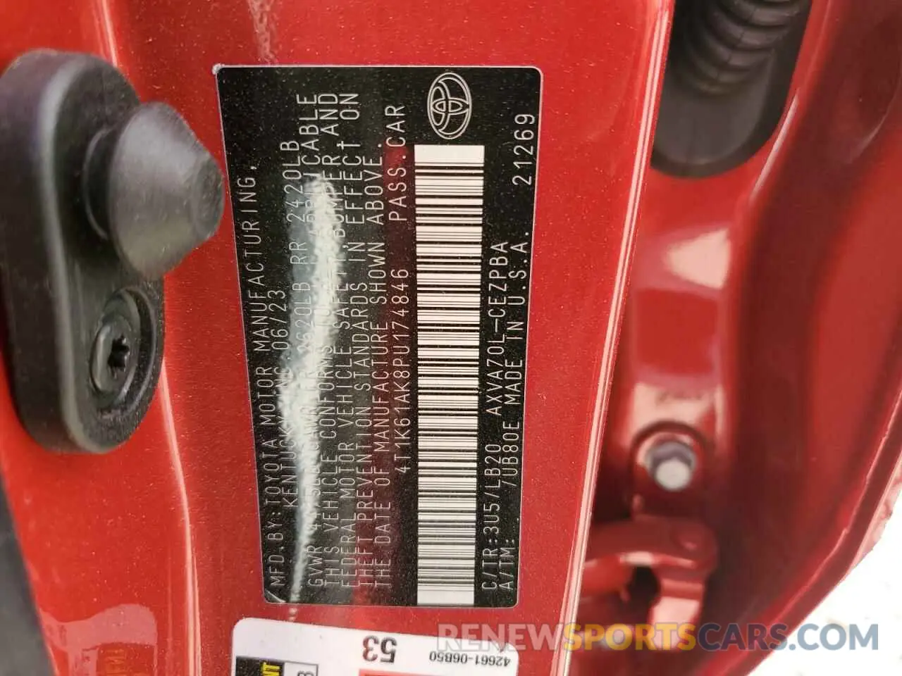 12 fotografías del automóvil dañado 4T1K61AK8PU174846 TOYOTA CAMRY 2023