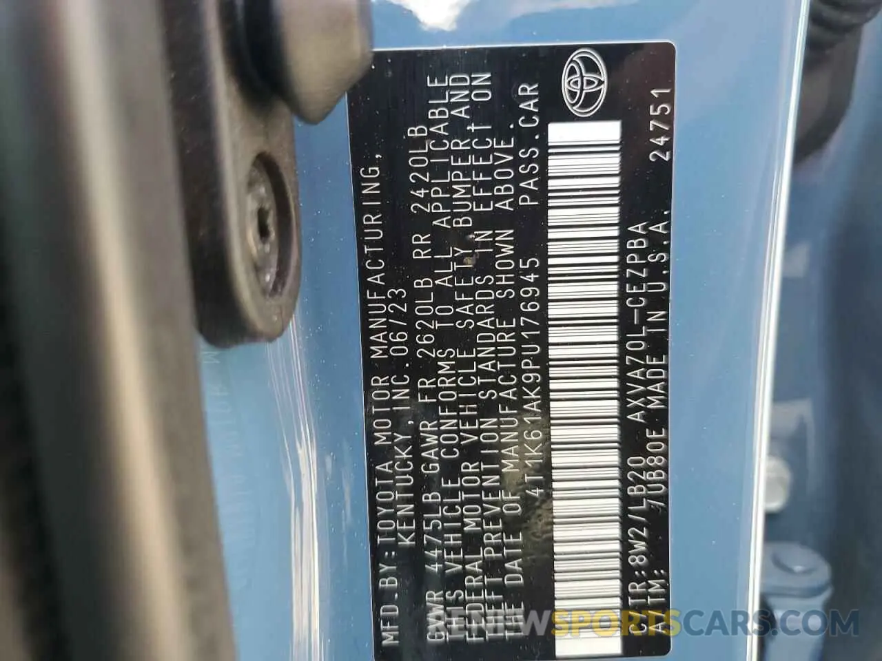 12 fotografías del automóvil dañado 4T1K61AK9PU176945 TOYOTA CAMRY 2023