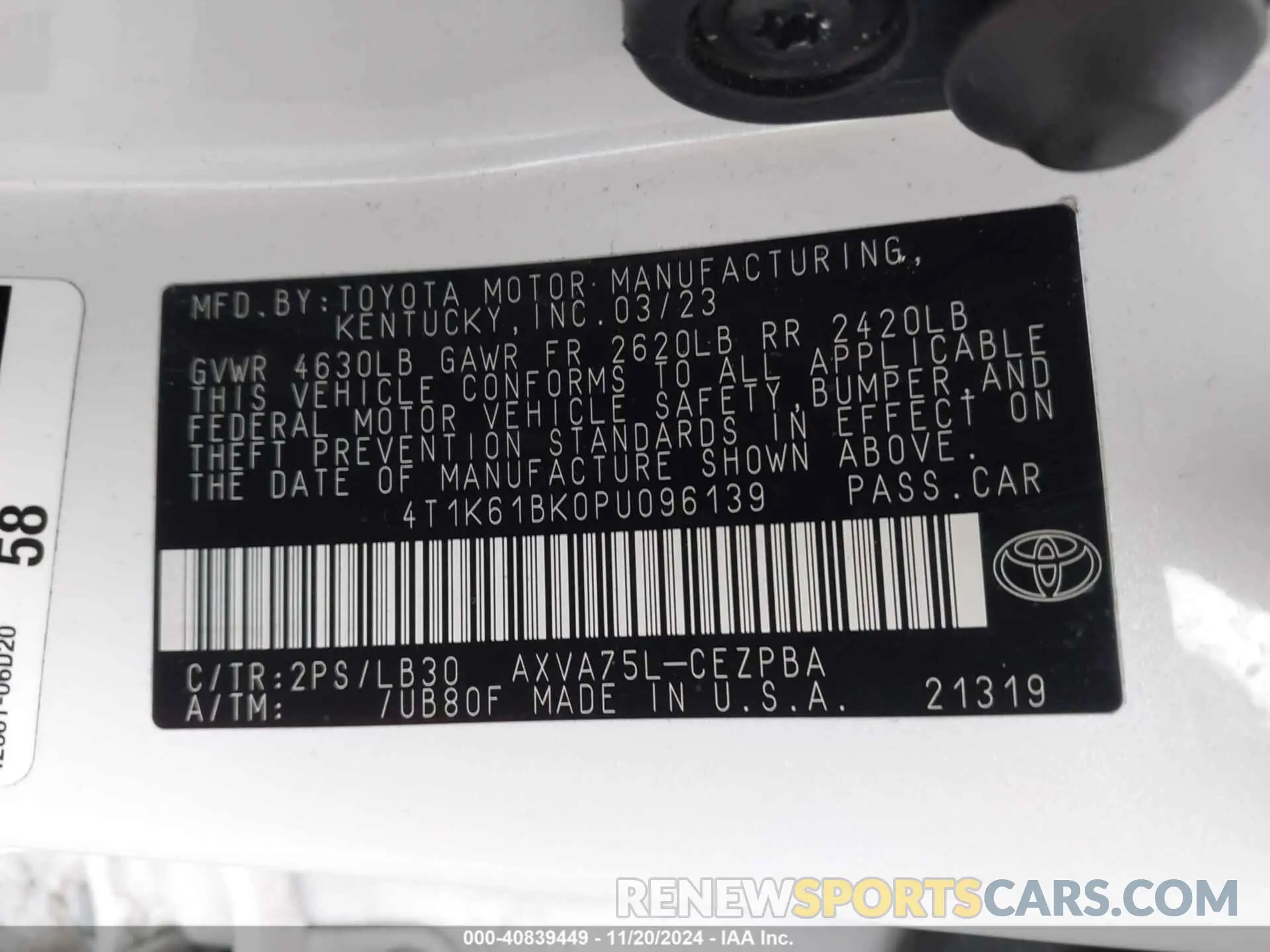 9 fotografías del automóvil dañado 4T1K61BK0PU096139 TOYOTA CAMRY 2023
